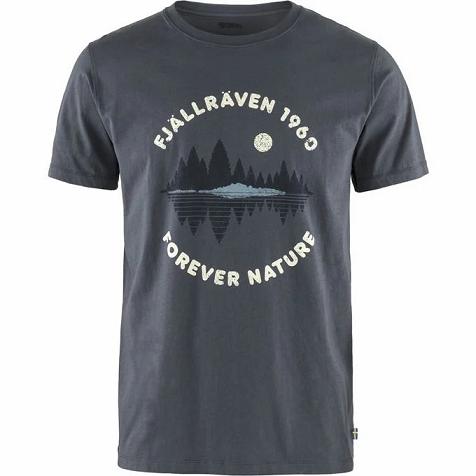 Fjallraven Forest Mirror T-Shirt Navy Singapore For Men (SG-410212)